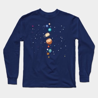 Planets of Solar System in parade Long Sleeve T-Shirt